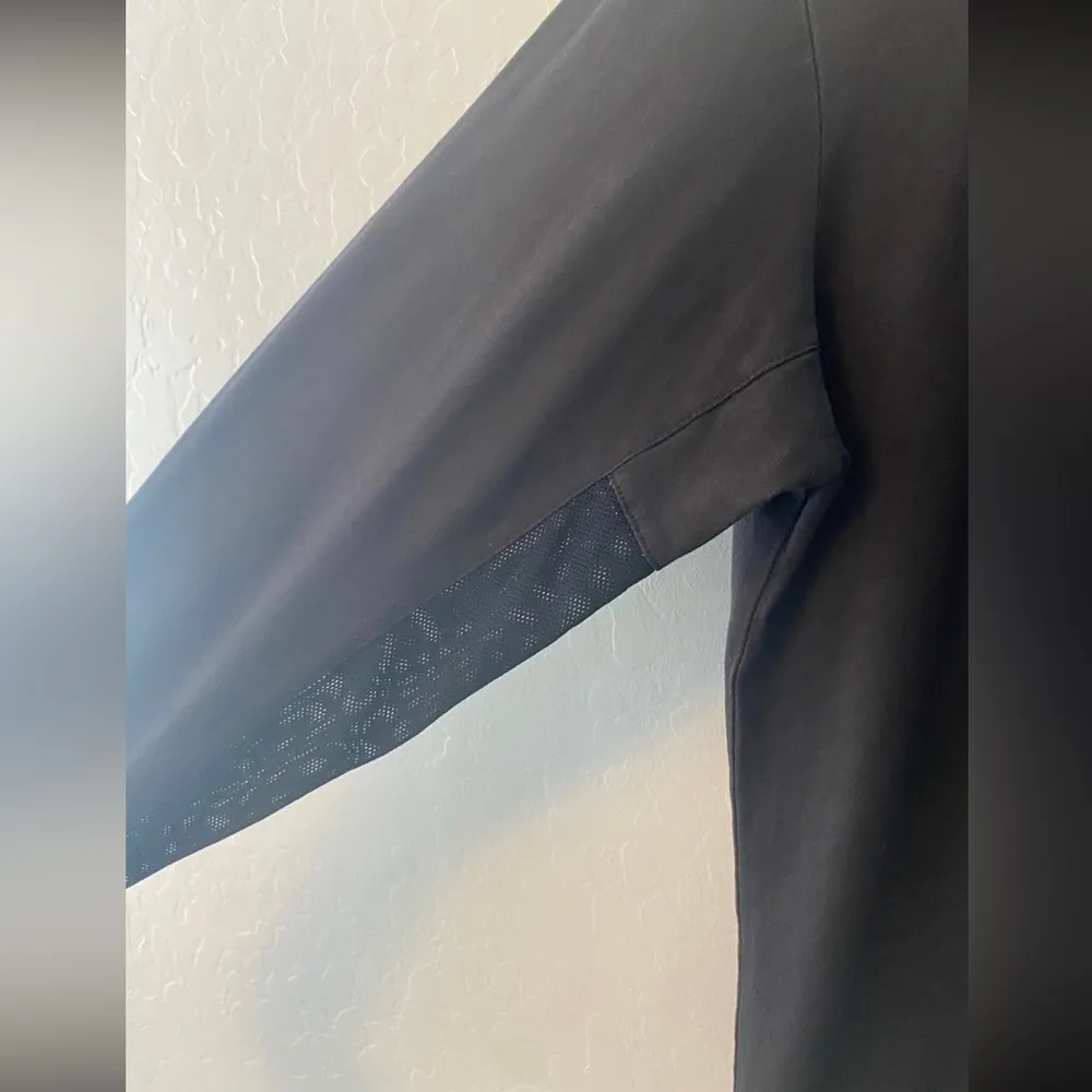 SanSoleil sun protection black long sleeve zip with leopard detail size M Size M - Image 4