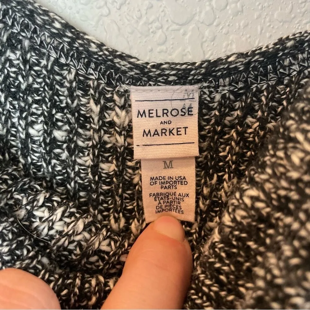 MELROSE & MARKET Black Heathered Off The Shoulder Sweater w/ Back Opening Size M - Image 8