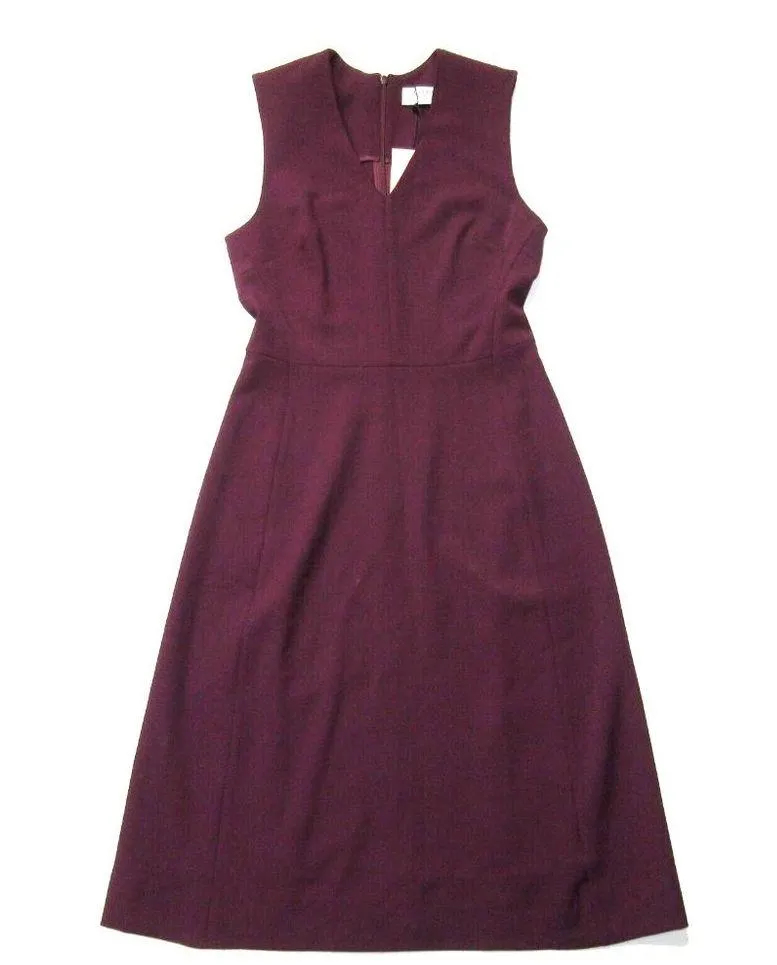 NWT MM. Lafleur Annie in Claret V-neck Sleeveless Stretch Fit & Flare Dress 2 - Image 2