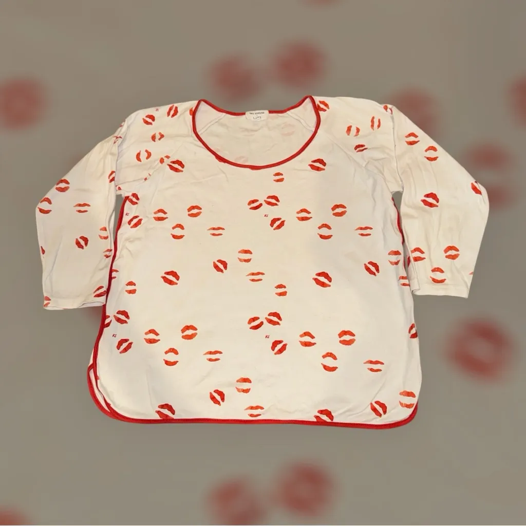 LAKE pajamas and Kate Schelter Kiss Print Pajama White - Image 3