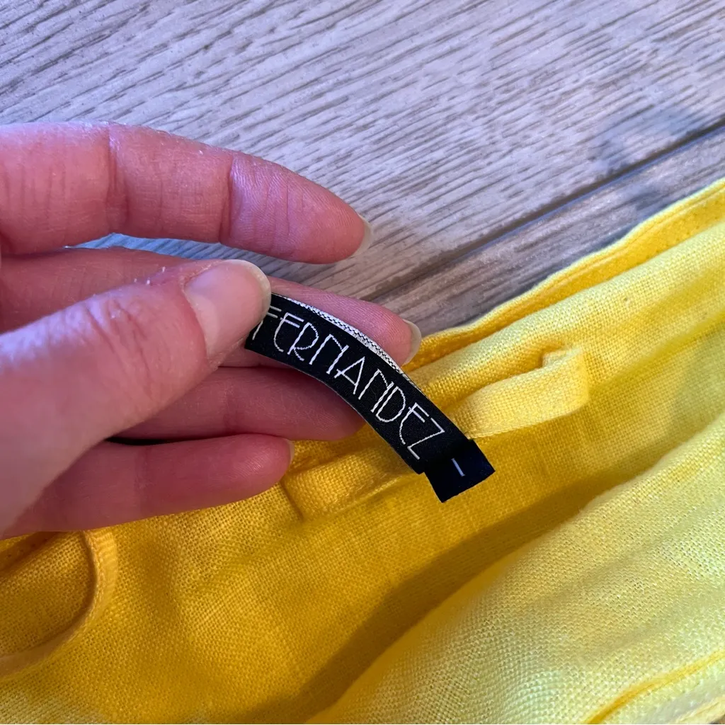 Lisa Marie Fernandez Yellow Linen Ric Rac Sleeveless Maxi Dress Size 1 (2) - Image 4