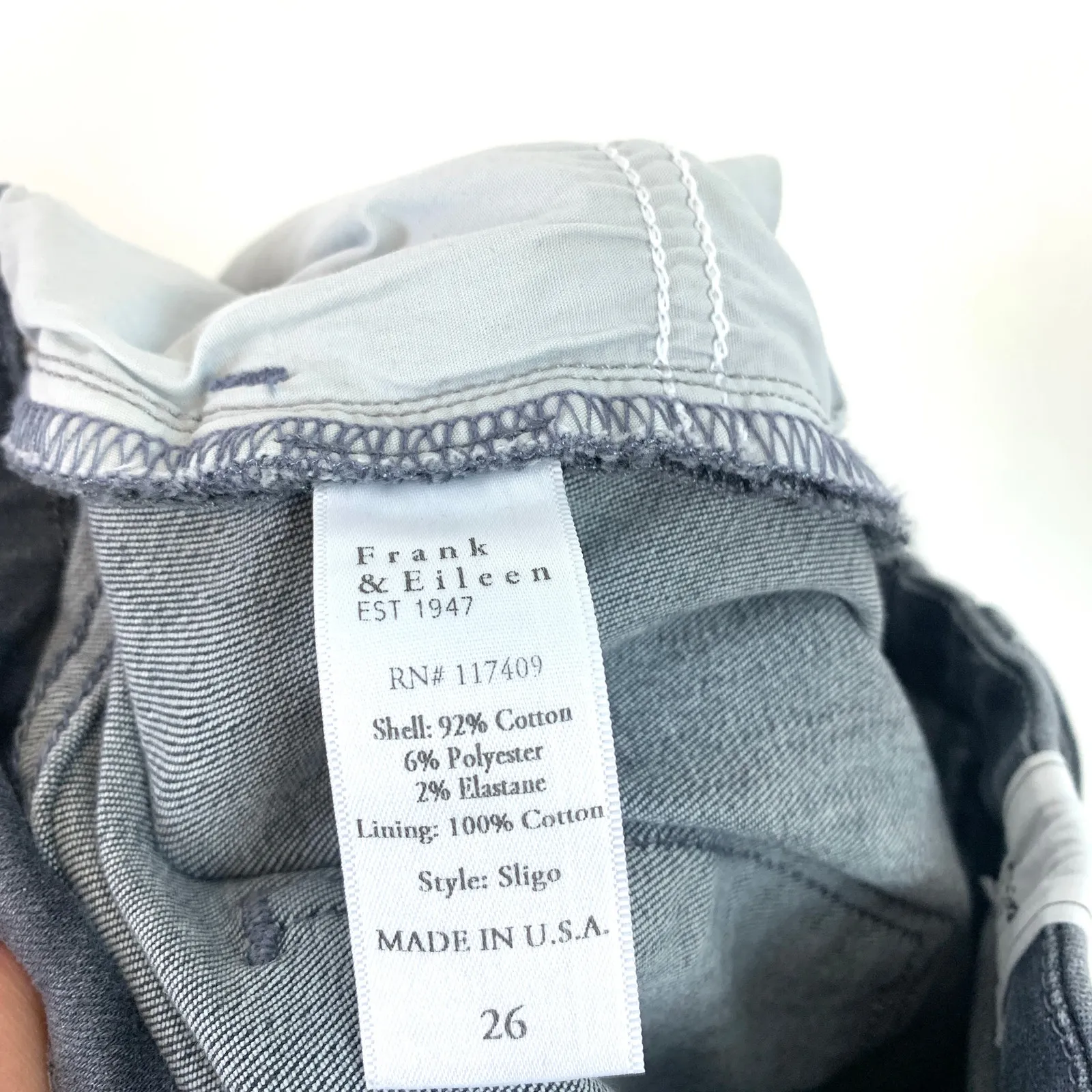 Frank & Eileen Sligo Mid Rise Raw Hem Crop Stretch Skinny Jean 2022 Wash Size 26 - Image 7