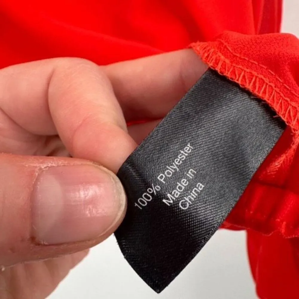 Lane Bryant‎ Orange v neck LS  embroidered tassel tie blouse size 26/28 3XL - Image 6