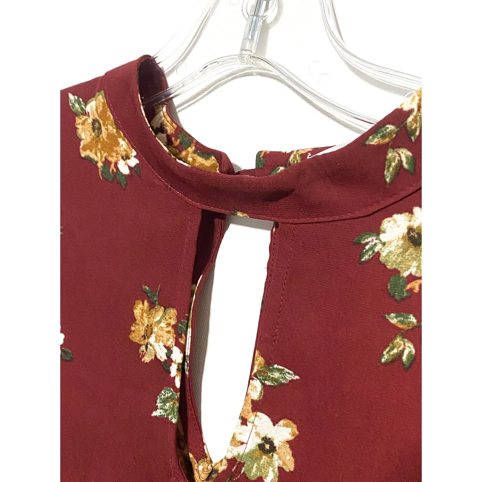 Active USA Floral Blouse Womens S Boho Cottagecore Modest Prairie Slit Sleeve - Image 4