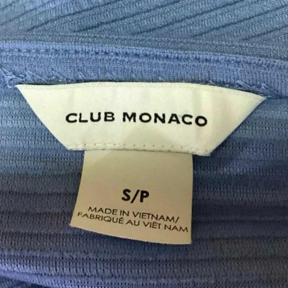 Club Monaco Blue Ribbed Knit Twist Front Stretch Sleeveless Tank Top Size S - Image 4