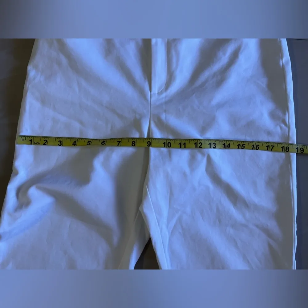 Amber Sun Collection Capri Pants 8 White Straight Leg Buttons Zipper cotton - Image 15