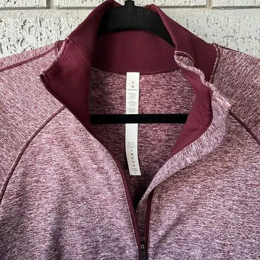 Lululemon Half Zip Pullover Heathered Garnet Size 8 - Image 8
