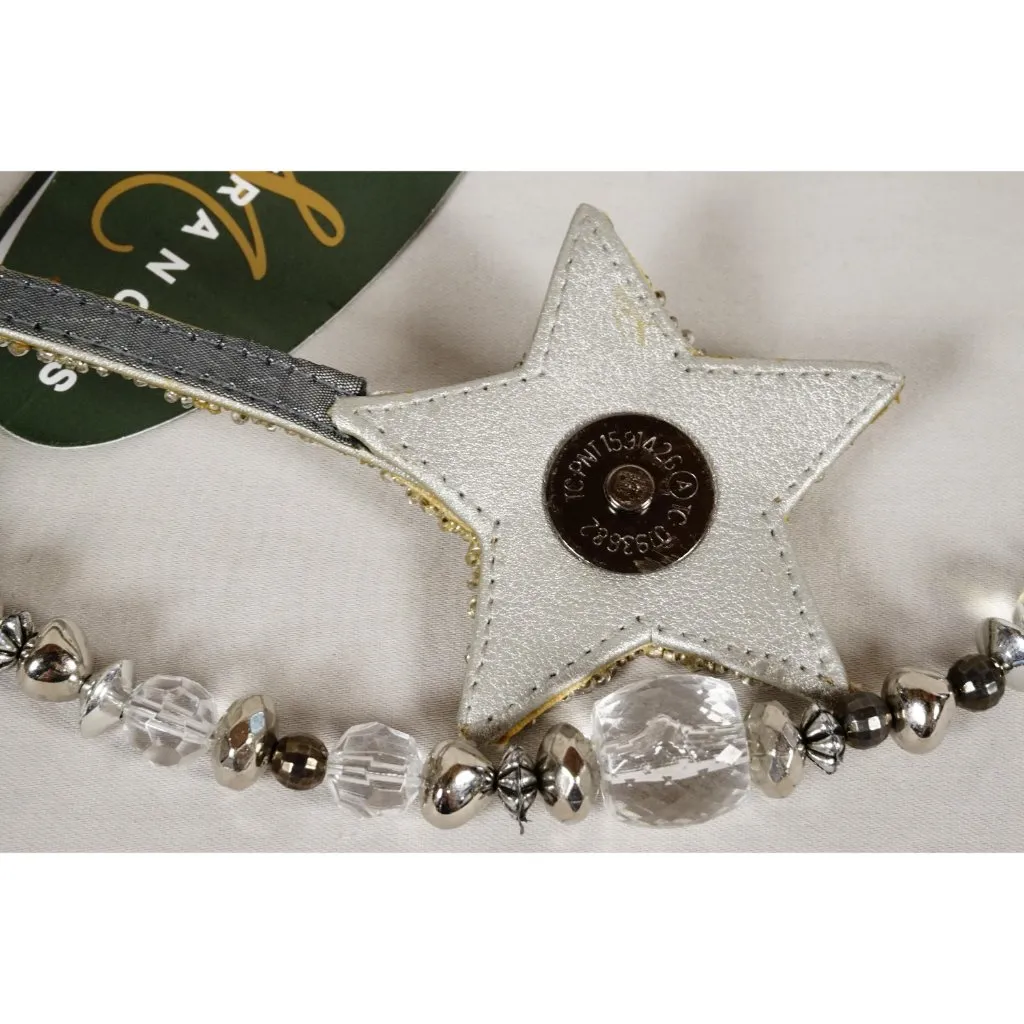 RARE Mary Frances Super Star Silver Gold Beaded Holiday Purse Handbag NEW!! - Image 10