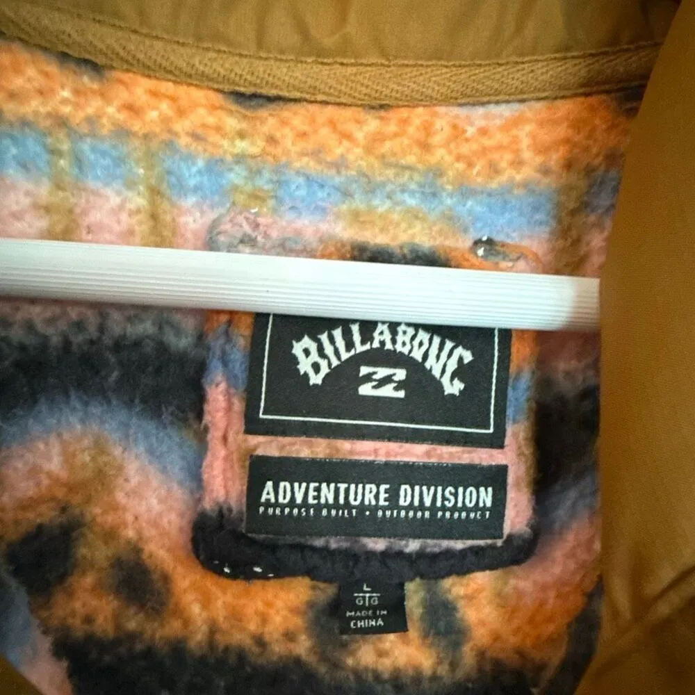 Billabong Switchback printed fleece Sherpa quarter snap pullover large - Image 5