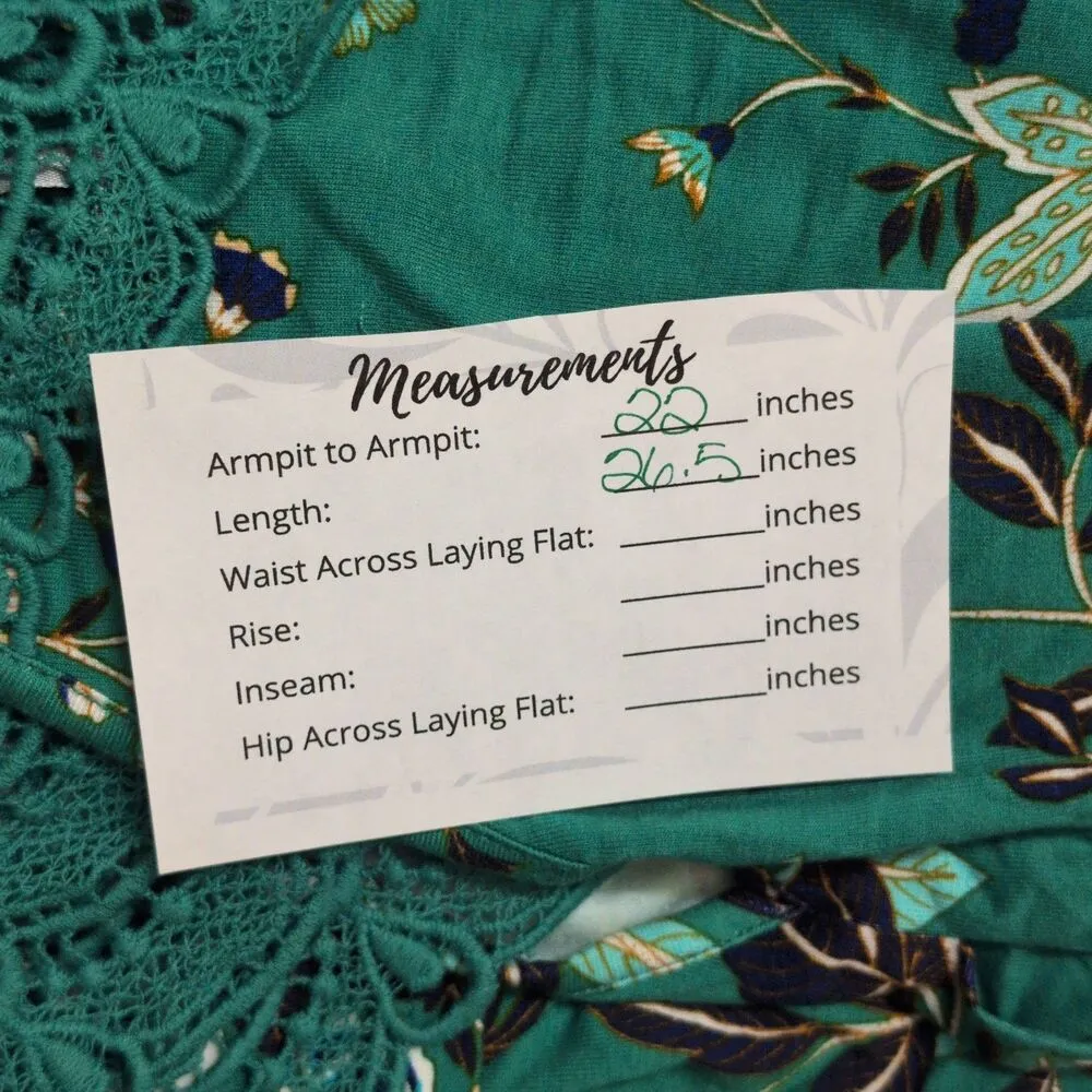 NWT Daniel Rainn Green Floral Sleeveless V Neck Crochet Lace Tunic Blouse 1X - Image 11