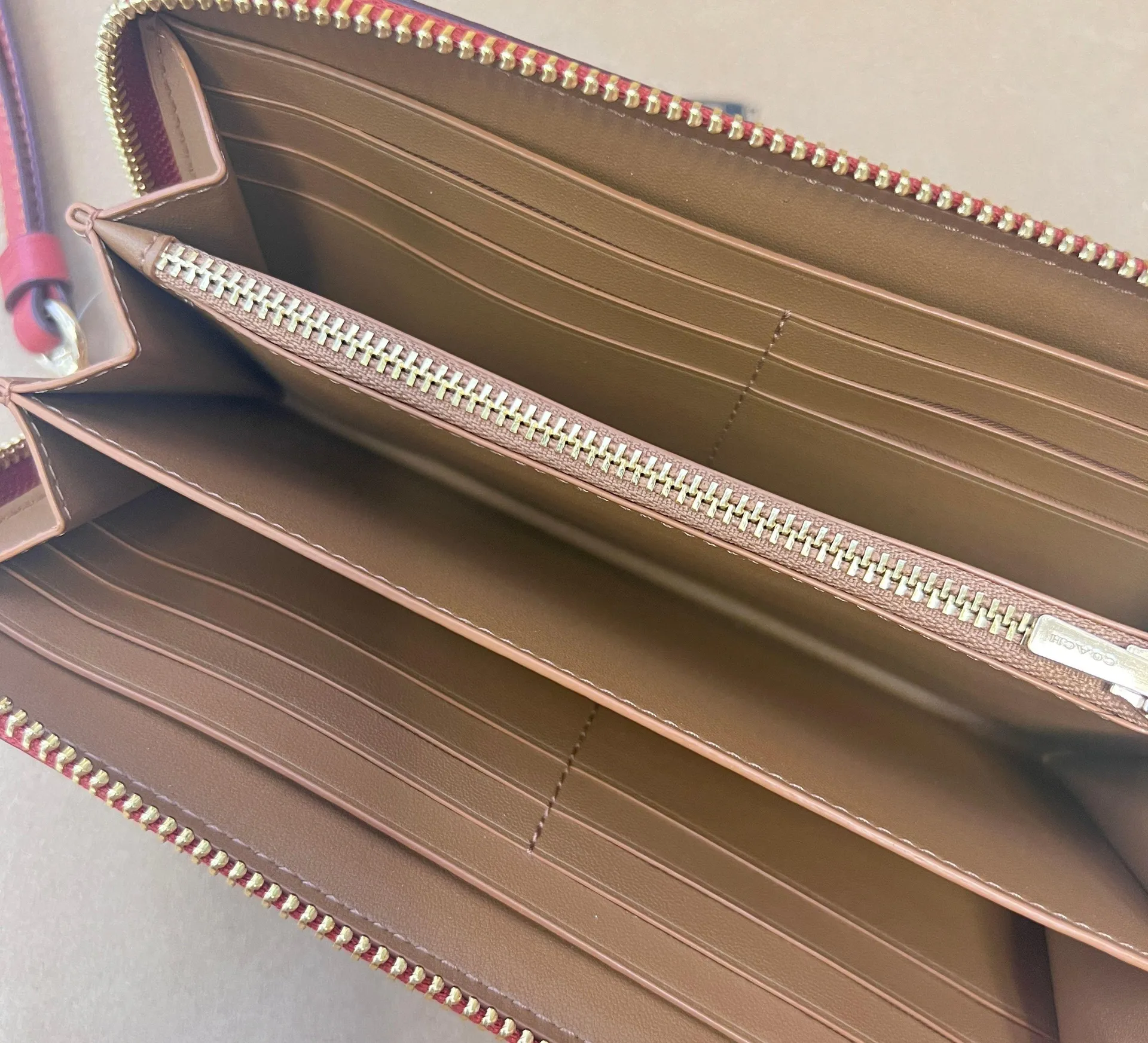 Coach Long Zip Around Wallet In Signature Canvas With Wild Strawberry Print ch523 - Image 5