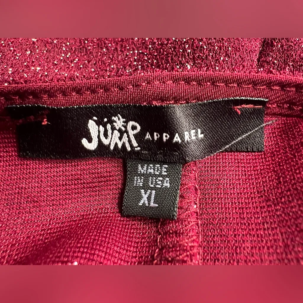 Jump Apparel Women’s Metallic Feather Trim Spaghetti Straps Wine Minidress|Sz:XL Red - Image 13