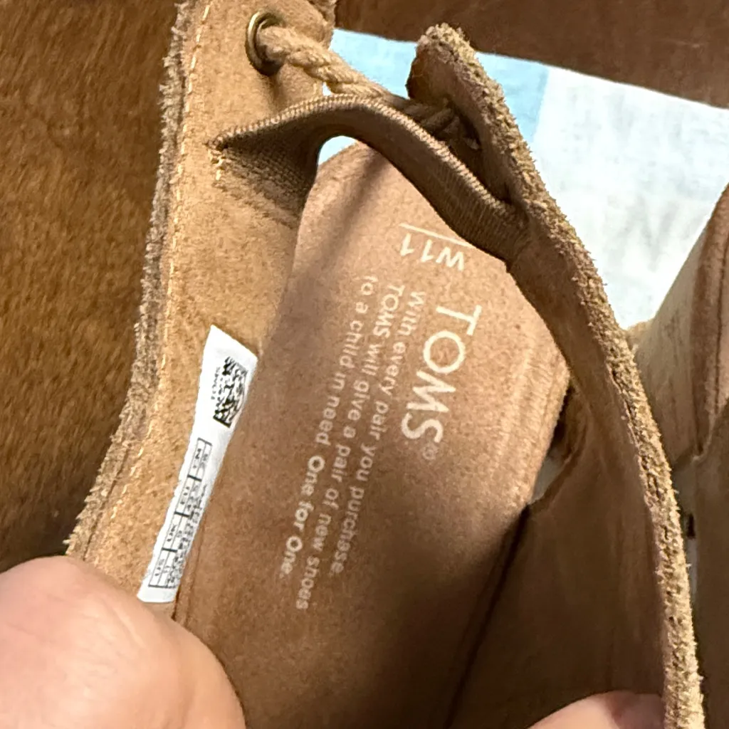 TOMS Elba Seville Leather Tan Brown Peep-Toe Heeled Sandals 11 - Image 15