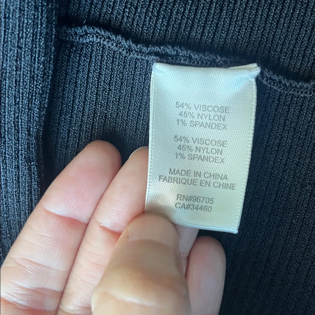 Rebecca Taylor Intarsia Knit Dress Fit & Flare Crew Neck Cap Sleeve Black Small - Image 8