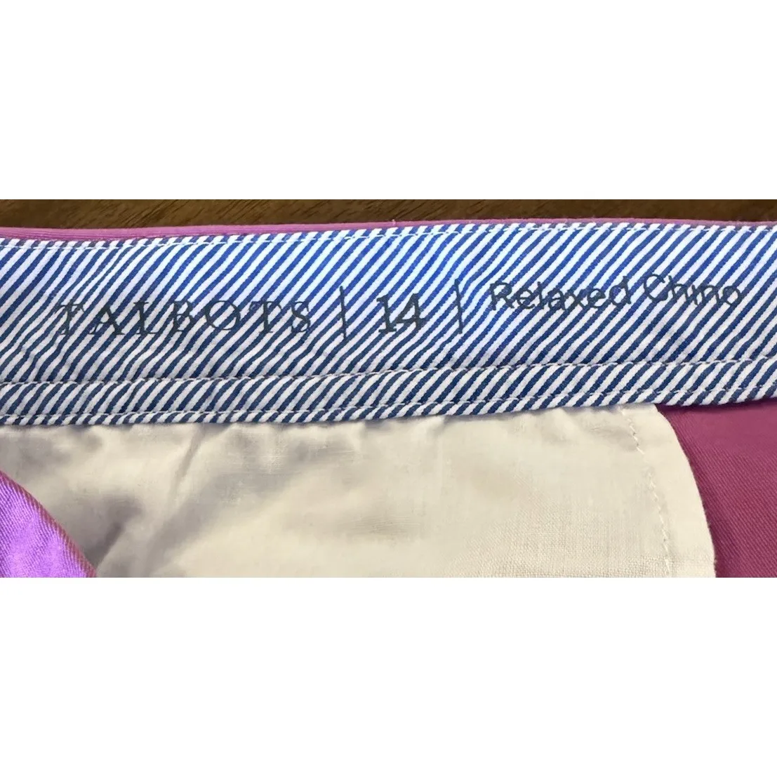 Talbots Womens Size 14 Relaxed Chino Purple Pants Preppy Beach Career‎ Boho - Image 5
