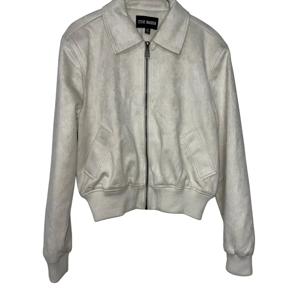 Steve Madden Anouk Jacket in Silver Birch Medium New Womens Faux Suede Coat - Image 5