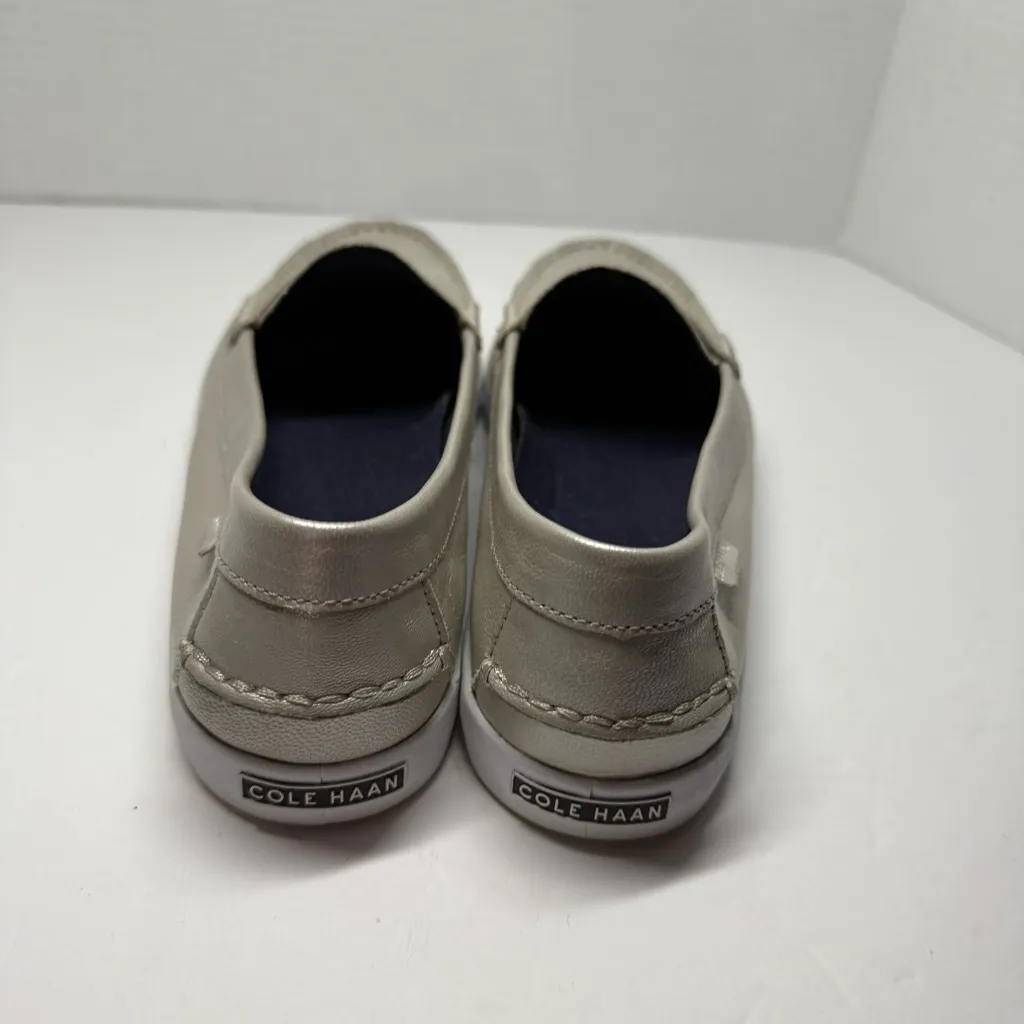 Women's Cole Haan Nantucket Loafer II in Argent Metallic Leather Size 9 - Image 3