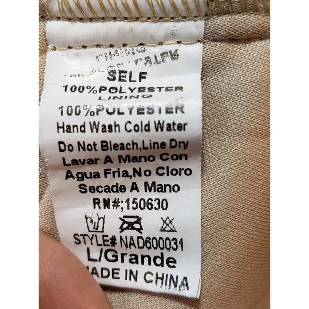 Depri A Line Dress Womens Large Beige Black Lace Overlay Halter Neck Racerback - Image 6