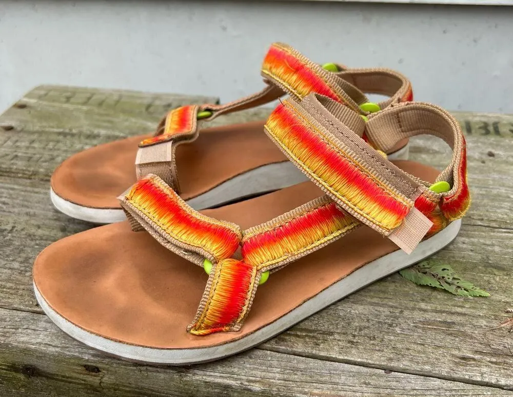 Teva Original Universal Obre Orange Yellow Strap Sandals 5 - Image 3