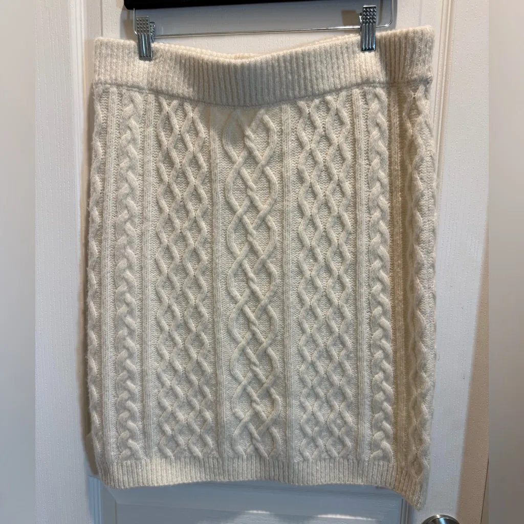 NEW Favorite Daughter Cream Cable Knit Pencil Skirt size XL - Image 5