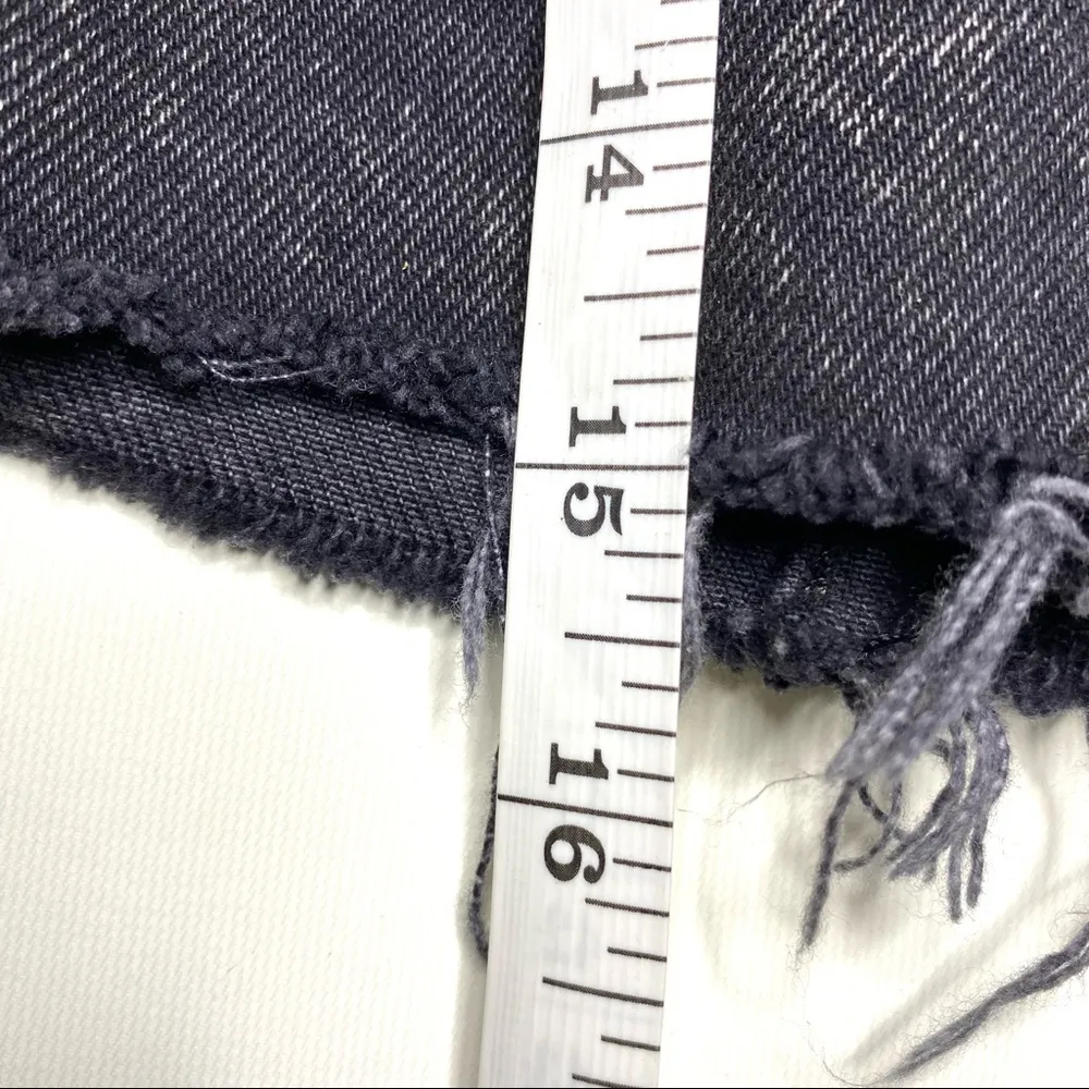 NWT GRLFRND EVA Studded Gusset A-frame black grey Denim mini Skirt sz 28 - Image 5