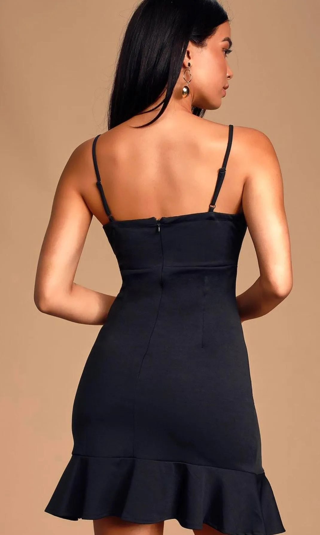 Lulus Ruffle Black Mini Dress - Image 2