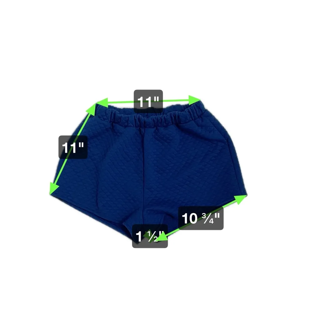 Royal Blue Quilted Cropped Cami and Shorts Set Women’s Size M - Image 6