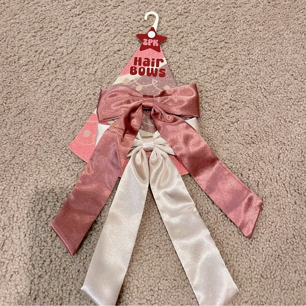 Ladies trending large HAIR BOWS ribbon barettes steel hairpin Pink - Image 2