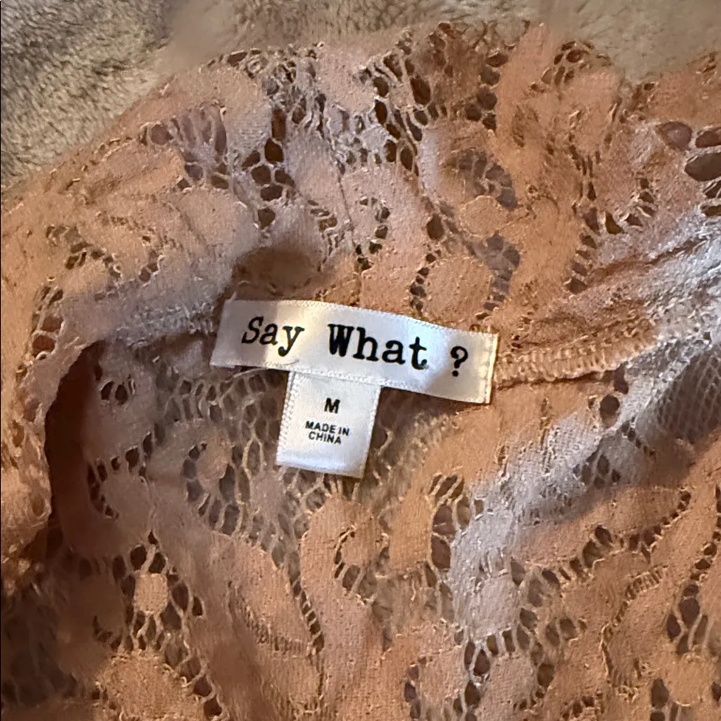 Say What? Lace Robe in Light Brown - Image 5