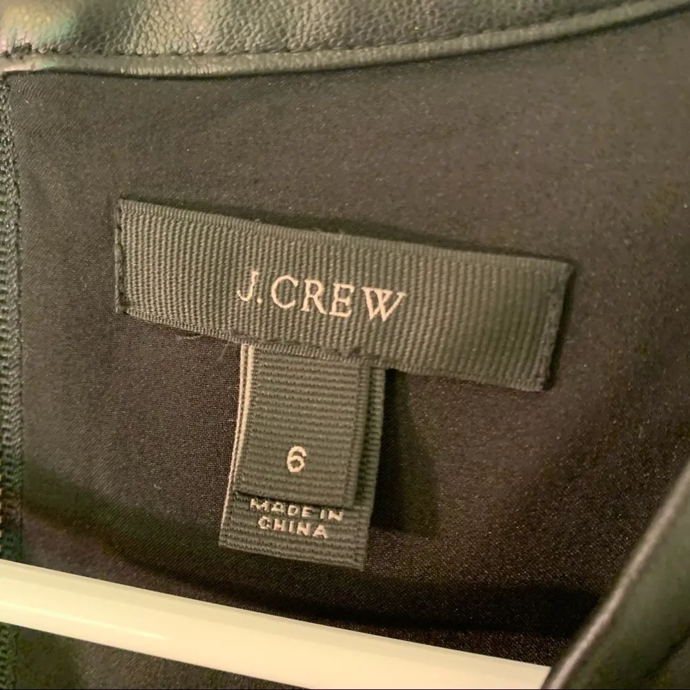 J. Crew Colorblock Dress Faux Leather Trim Navy - Image 11