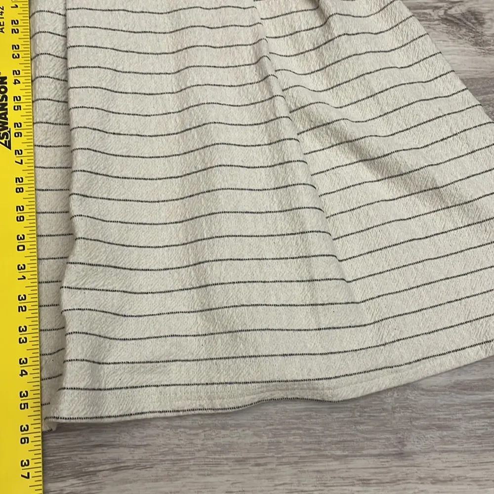 Cream  with Black Stripes & Trim Sleeveless V-Neck Dress Size XS - Image 12