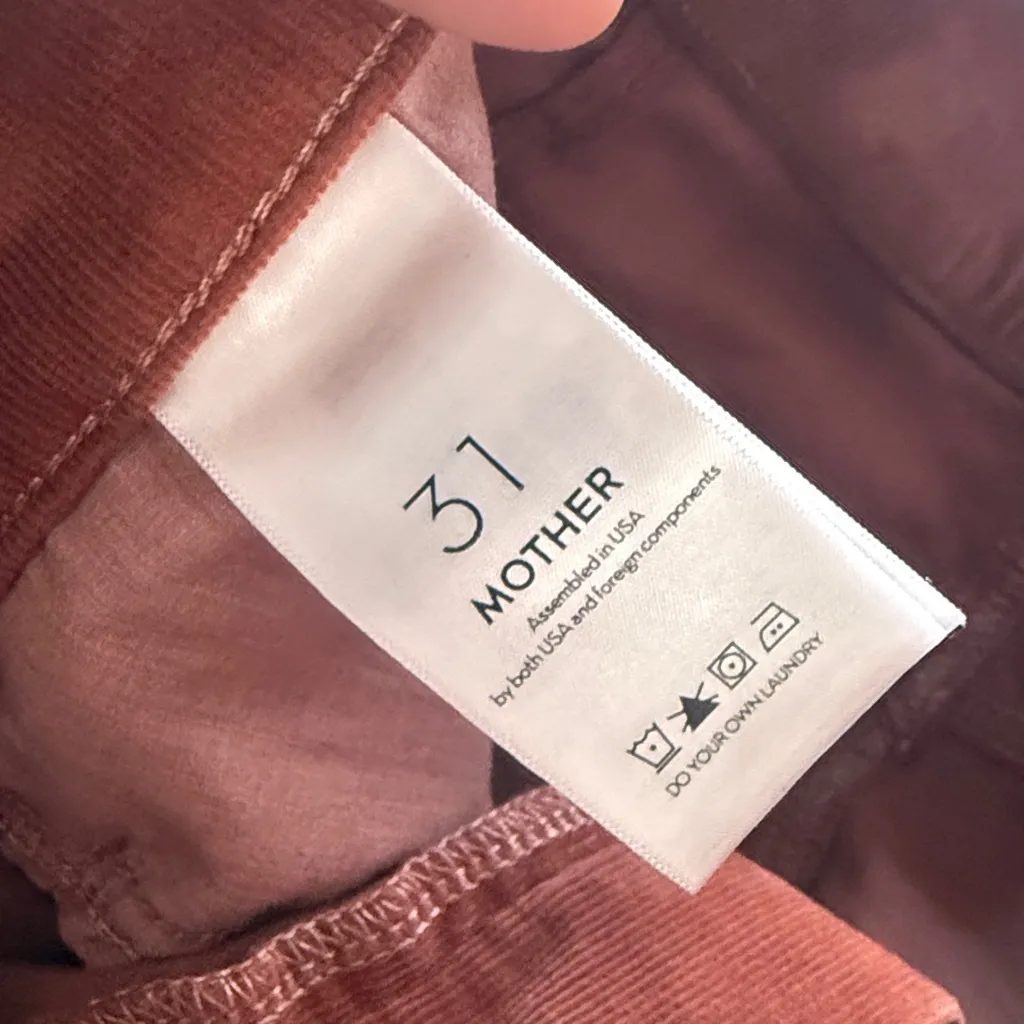 MOTHER Burnt Orange Corduroy Size 31 Women’s Insider Crop Step Frey Pants Brown - Image 5