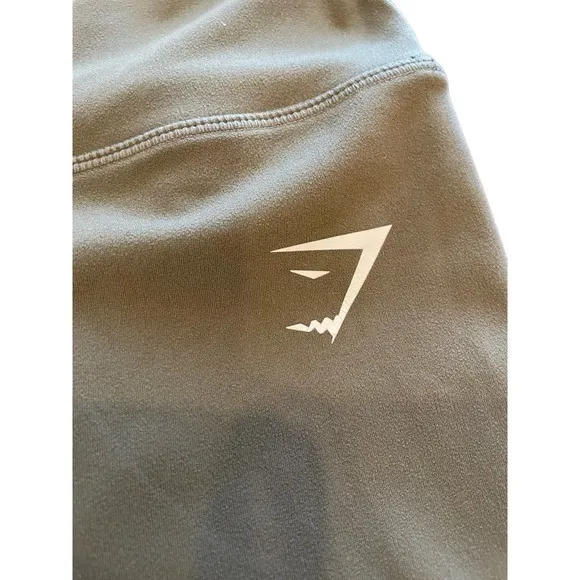 Gymshark Women's High Waisted Capri Speed Running Leggings in Army Sage Green‎ - Image 3