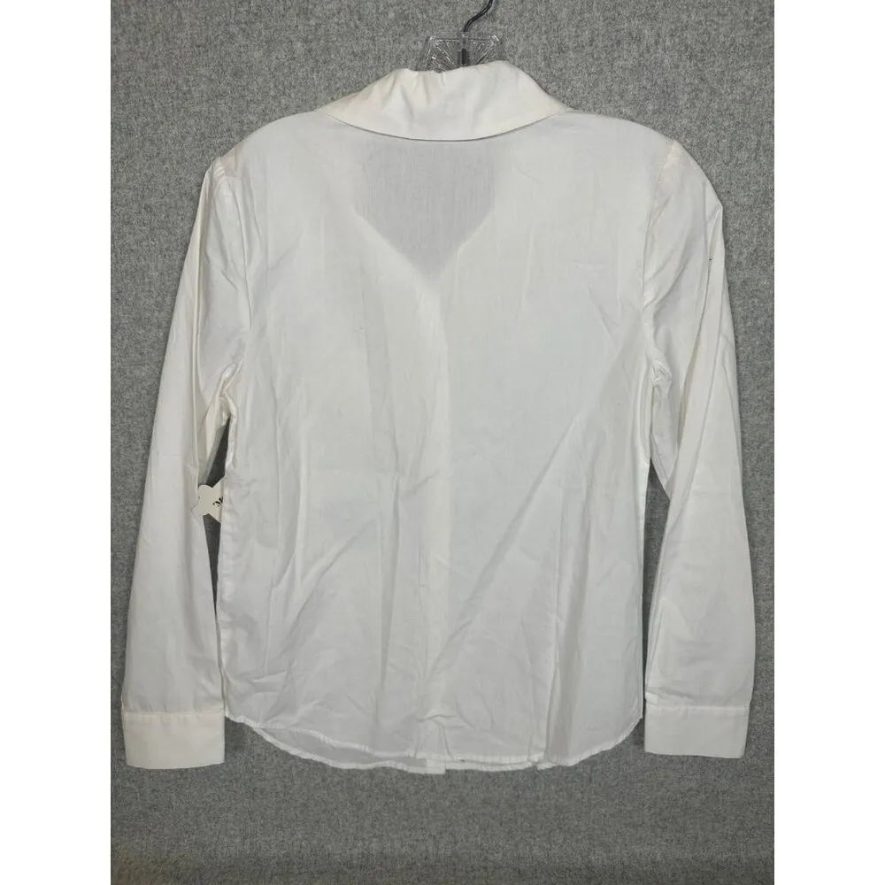 ModCloth Hello Kitty Small Button-Up Top Embroidered White Womens Long Sleeve - Image 5