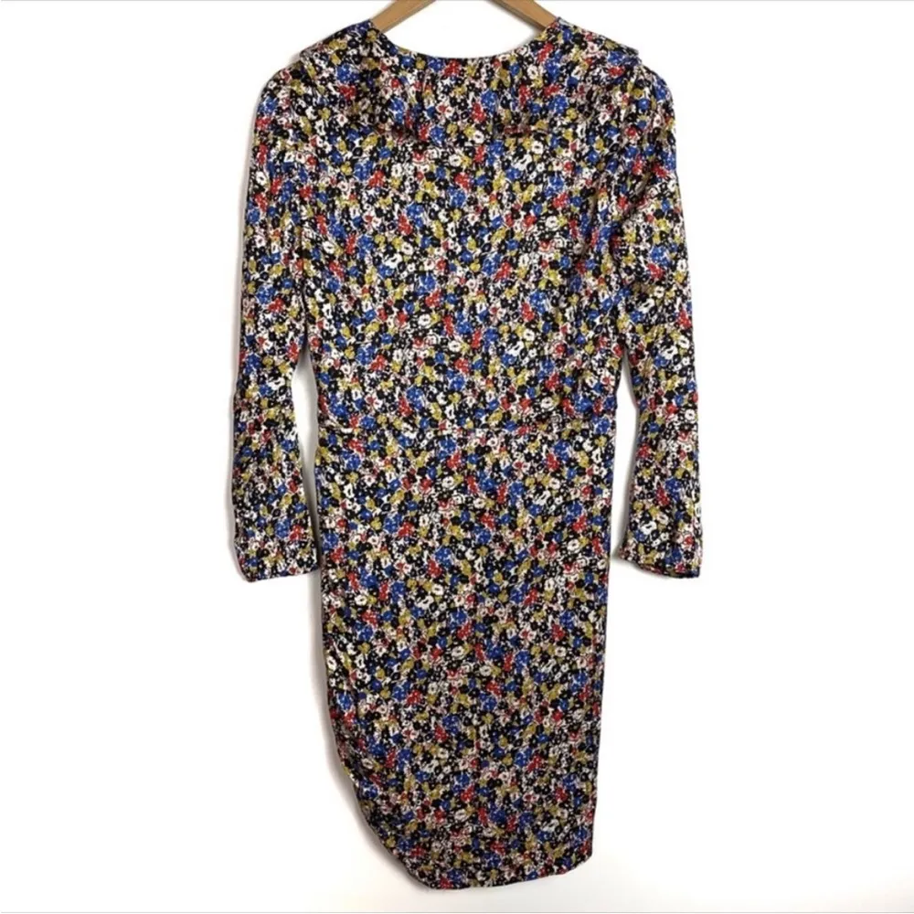 Veronica Beard Minna Floral Ruffle Silk Dress Size 8 - Image 10
