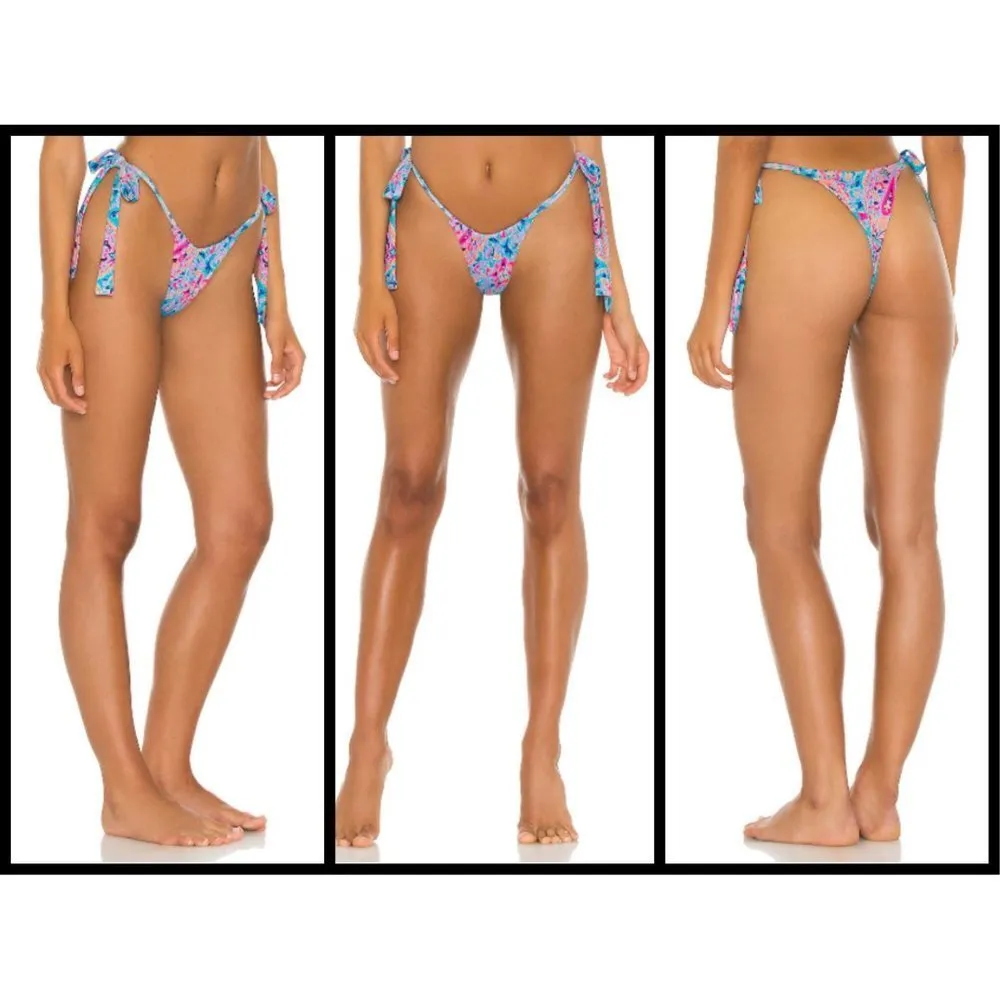 💕FRANKIE'S BIKINI💕 Halo Strapless Top + Willow Bottom ~ Scarf Print Medium - Image 8