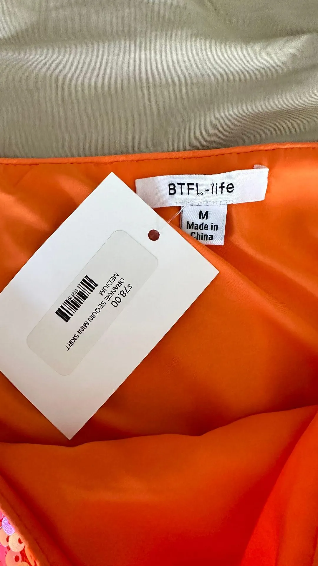 Orange Sequin Mini Skirt NWT  - Image 7