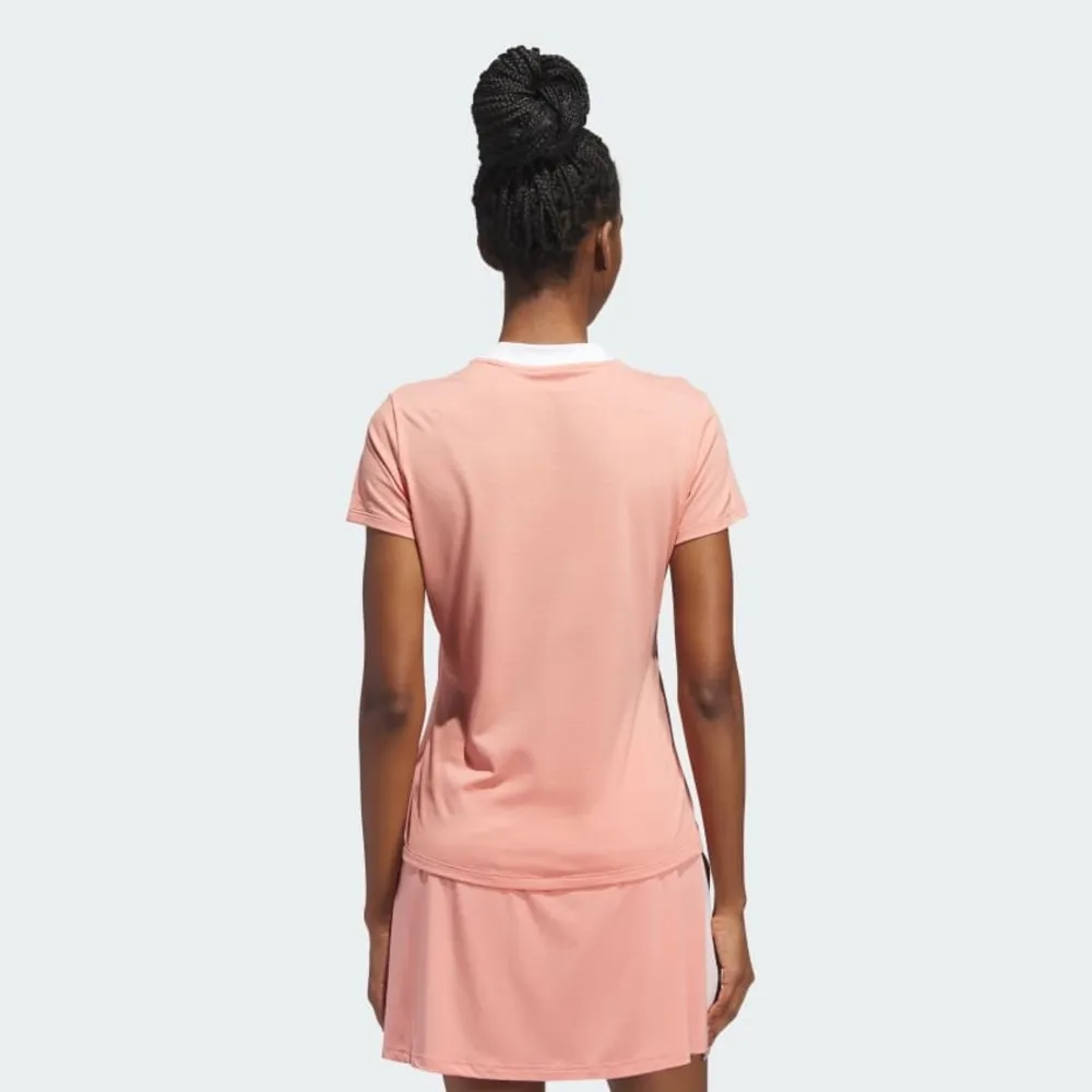 Adidas Made With Nature Golf Polo Short Sleeve Top Pink Medium - Image 12