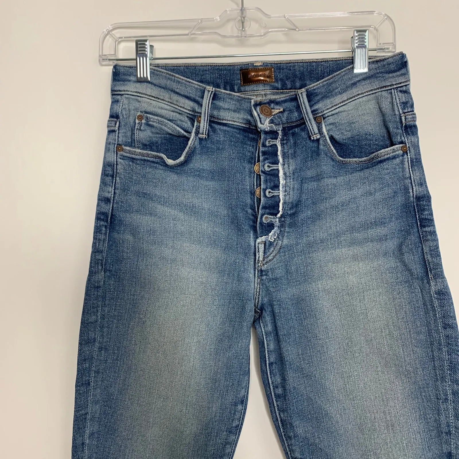 Mother The Fly Cut Stunner Ankle Fray In Night On A Shiny White Vespa Women’s 26 Blue - Image 13