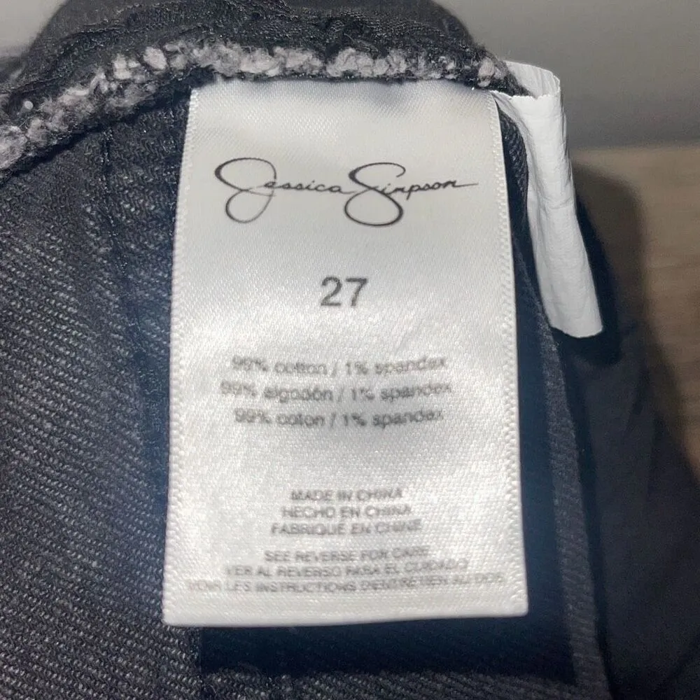 Jessica Simpson denim shorts button fly infinite high-rise size 27 Bradford Blac - Image 7