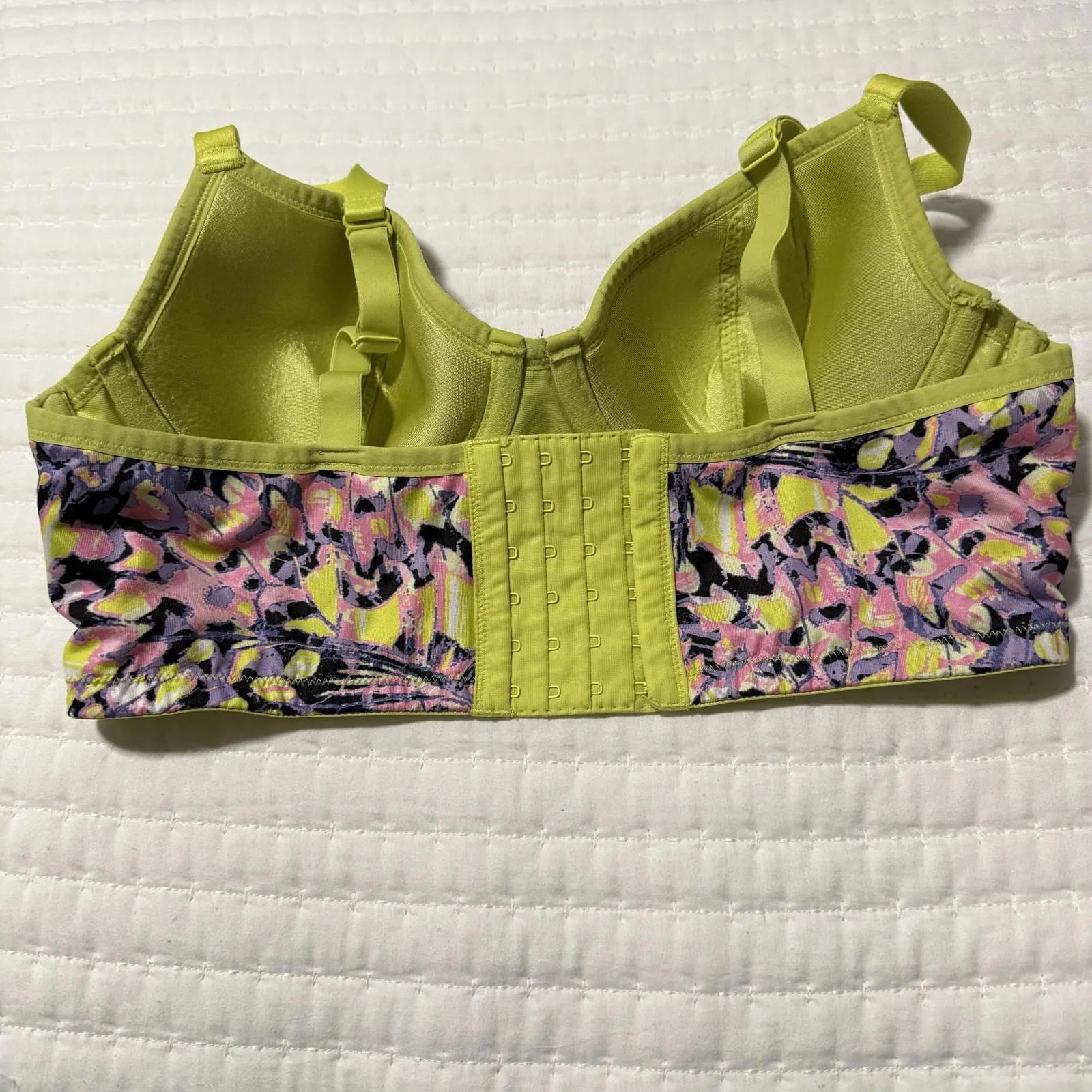 Cacique Colorful Yellow Purple Pink 38B Bra Lightly Lined Demi Longline - Image 4