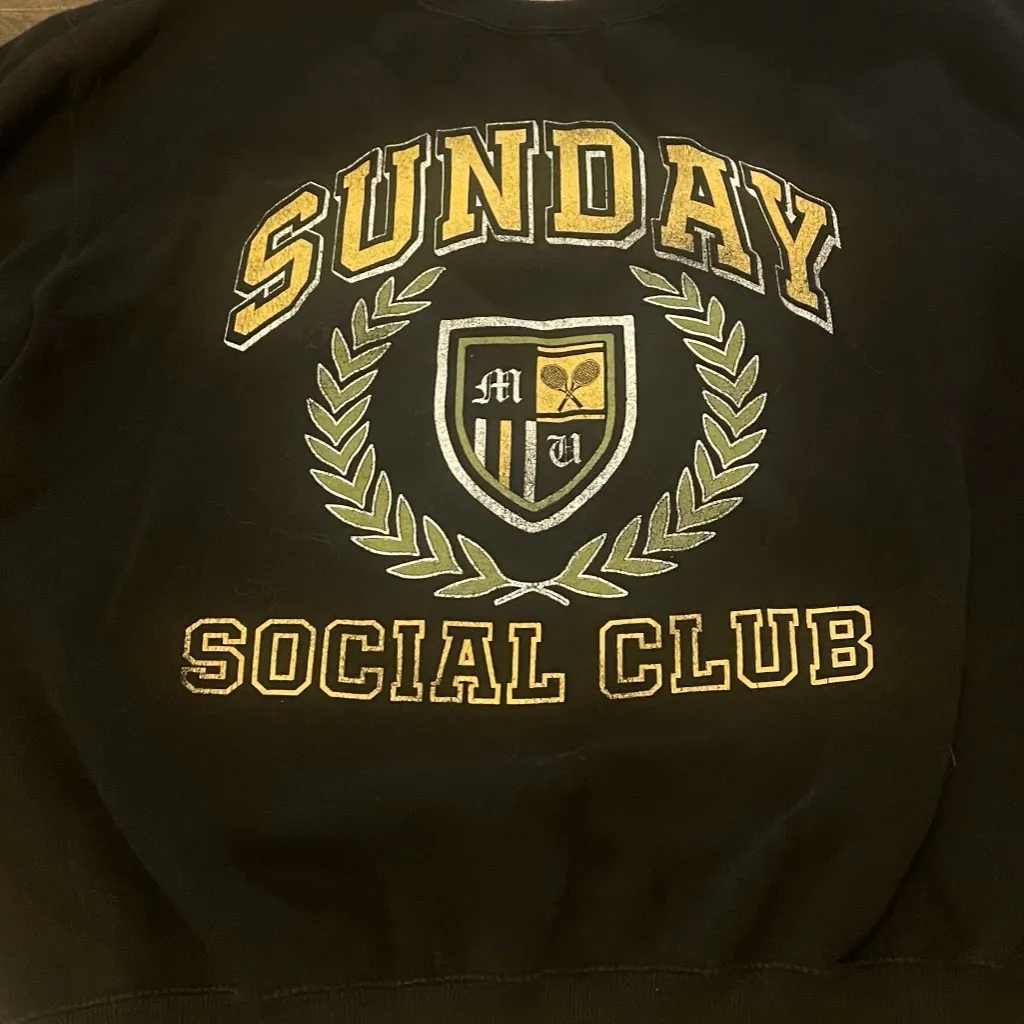 Show Me Your Mumu ‘Sunday Social Club’ Black Oversize Sweatshirt, Size Medium - Image 2