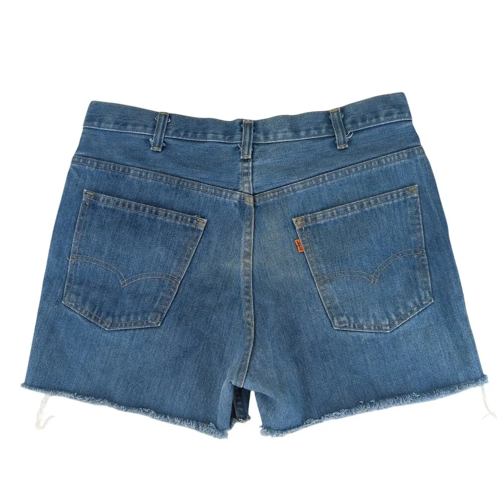 Vtg 70s Levi's Cut Off Shorts Orange Tab Men's 36 Paper Tag Women's Size 12 1978 - Image 2