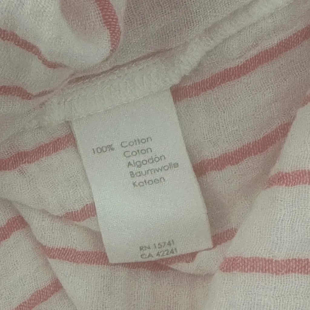 PJ Salvage Live in The Moment Pink/White Stripes Botton Down Collar Top NWT White Size XS - Image 9