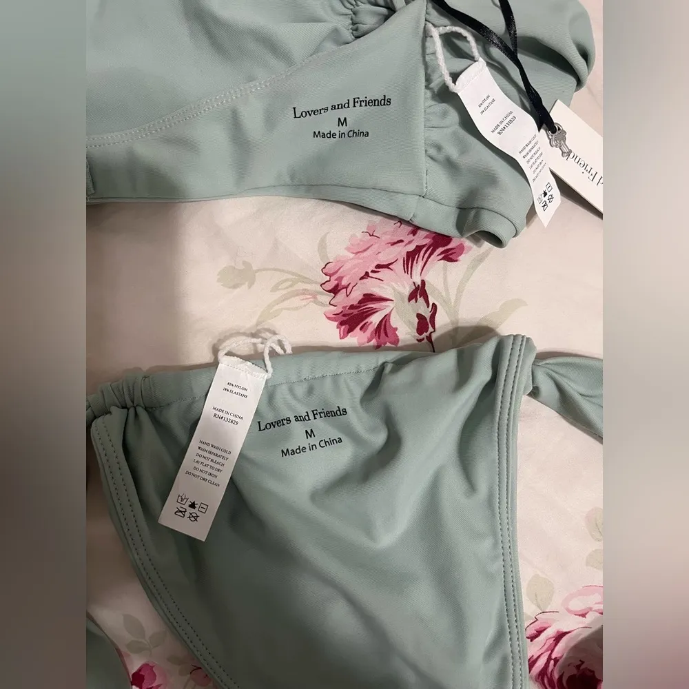 LOVERS + FRIENDS X Revolve Feel Good Bikini Set in Soft Aqua - Image 6