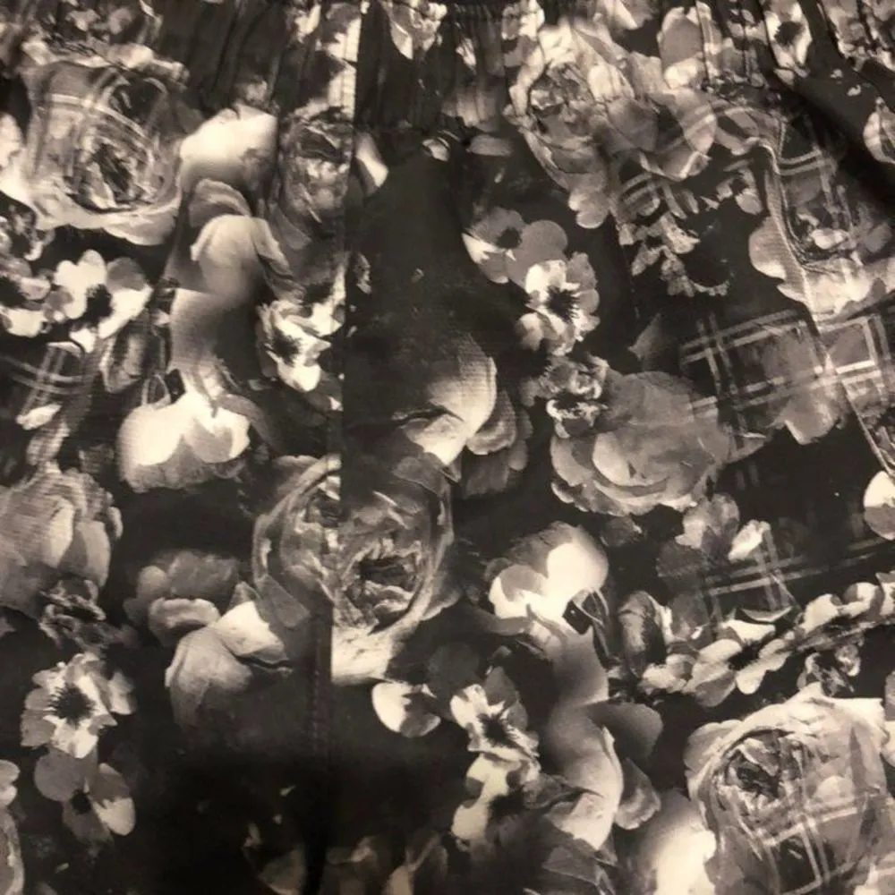 flowers floral print athletic running workout women M shorts - Image 3