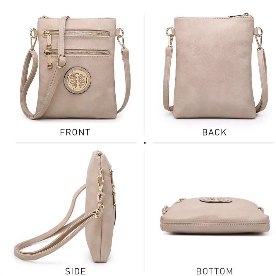 Faux Leather Crossbody Bag Pink - Image 8