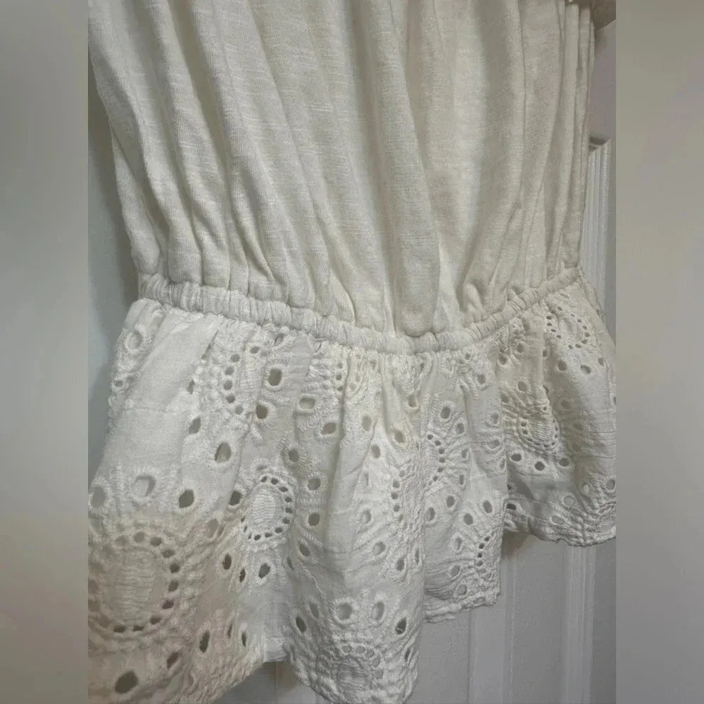 ANTHROPOLOGIE PORRIDGE STRAPLESS Ruffle KNIT TUBE TOP WHITE - Image 4