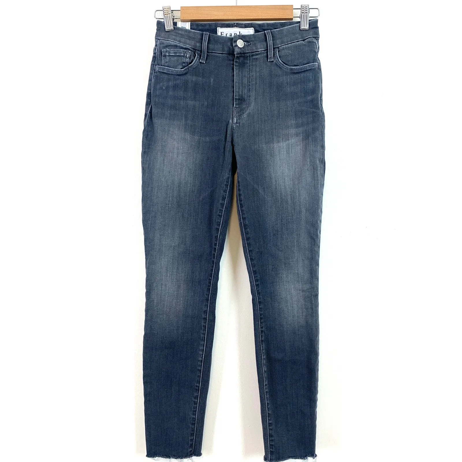 Frank & Eileen Sligo Mid Rise Raw Hem Crop Stretch Skinny Jean 2022 Wash Size 26 - Image 4