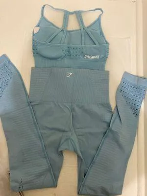 Gymshark Energy Seamless Blue Legging And Bra - Image 5